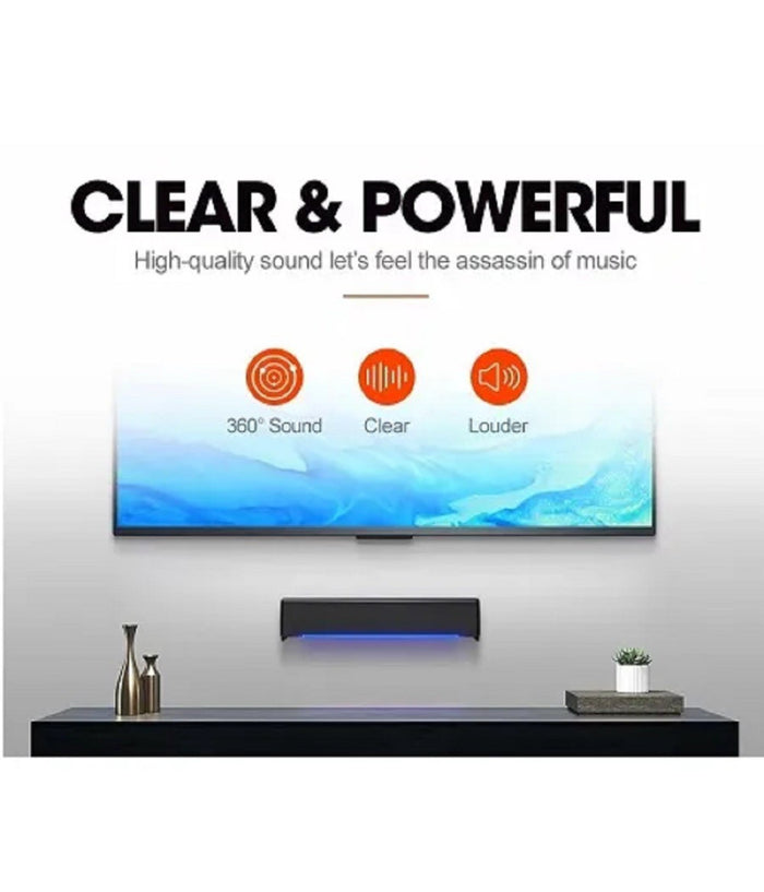 Altoparlanti Q-t125 Speaker Soundbar Per Pc Potenziamento Bassi E Led Alla Base         