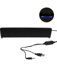 Altoparlanti Q-t125 Speaker Soundbar Per Pc Potenziamento Bassi E Led Alla Base         