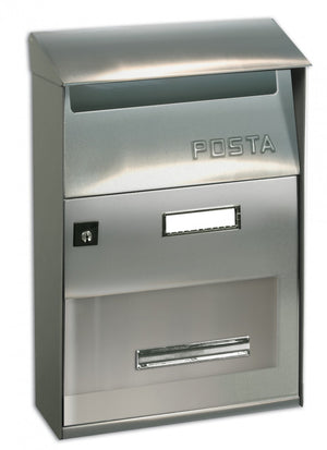 CASSETTA POSTALE ALUBOX FT INOX LISCIO 22X11X32,5CM