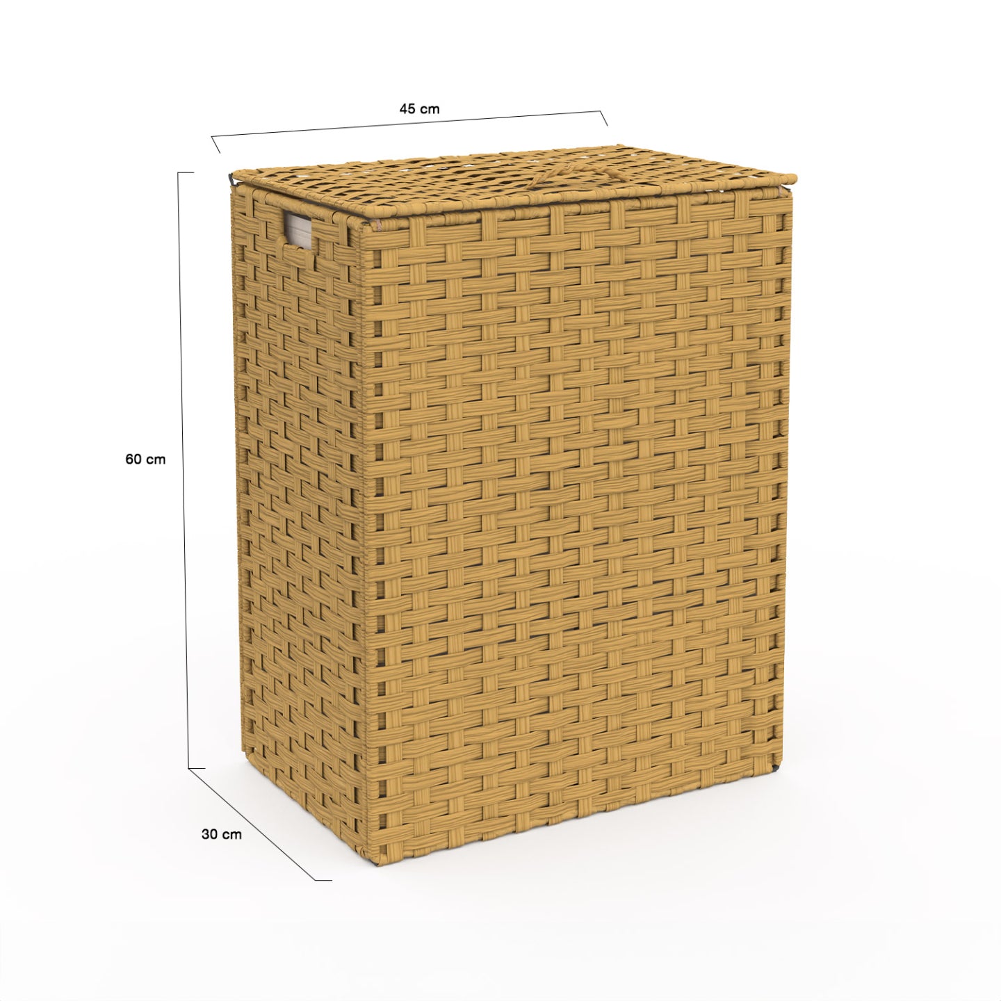 IDMarket - ALVIN cesto para la ropa efecto ratán, 2 cubos, tejido crudo