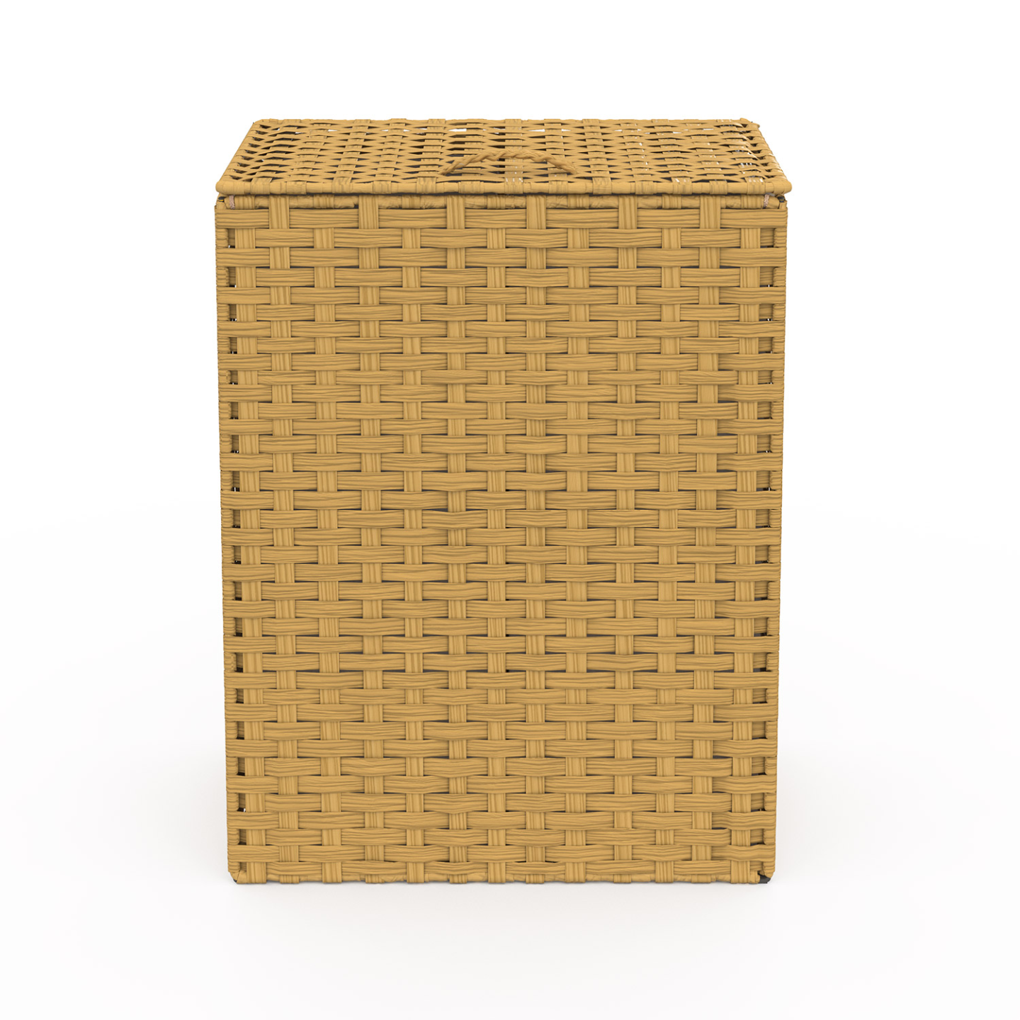 IDMarket - ALVIN cesto para la ropa efecto ratán, 2 cubos, tejido crudo