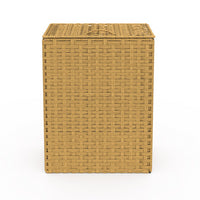 IDMarket - ALVIN cesto para la ropa efecto ratán, 2 cubos, tejido crudo