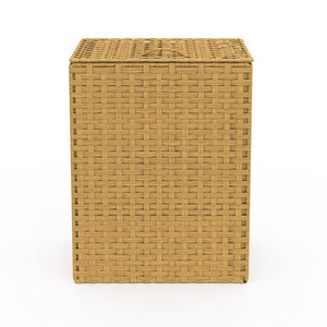 IDMarket - ALVIN cesto para la ropa efecto ratán, 2 cubos, tejido crudo