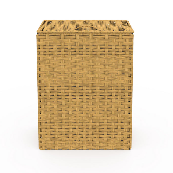 IDMarket - ALVIN cesto para la ropa efecto ratán, 2 cubos, tejido crudo