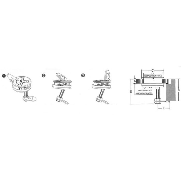 ALZAPAGLIOLO INOX 316 CON CHIAVE