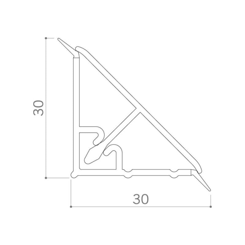 Alzatina triangolare in pvc rivestita in carta colore ciliegio 4 metri