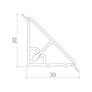 Alzatina triangolare in pvc rivestita in carta colore ciliegio 4 metri