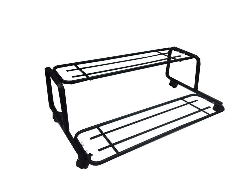 Tecnokit Scaffale alzatina a 3 Piani per vasi e piante da cm 80 con ruote,  Colore Nero H50x80x70 cm