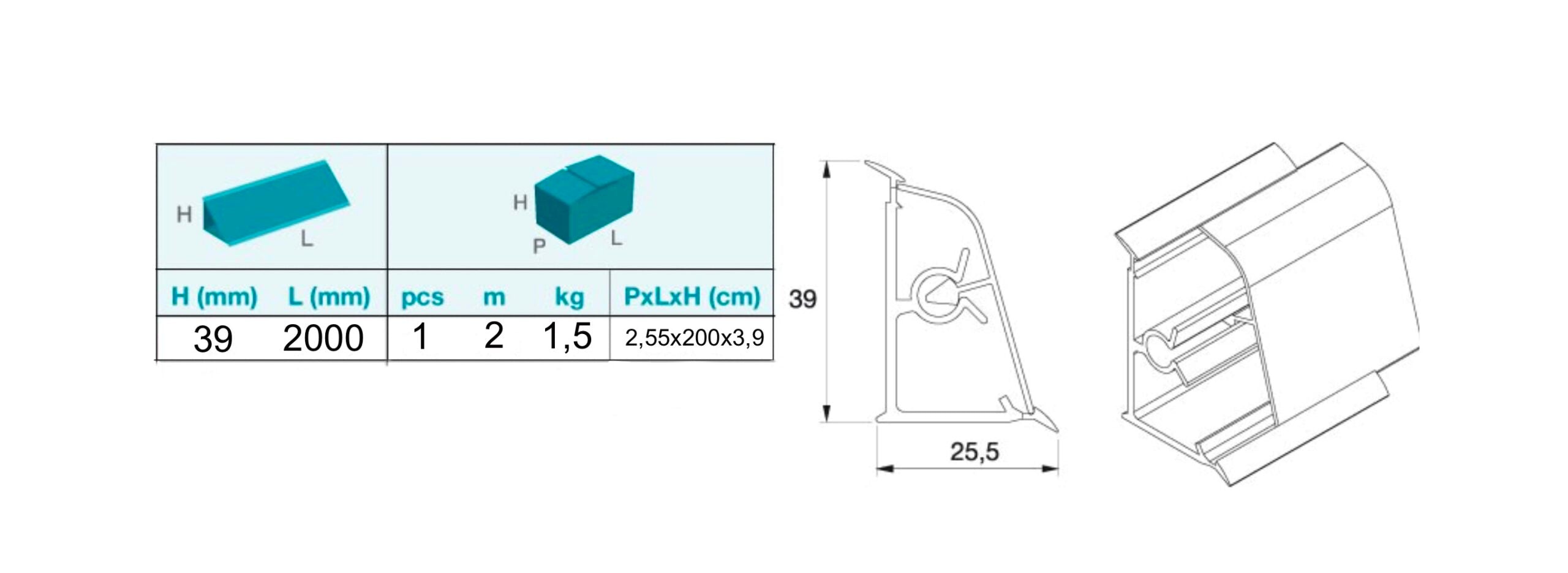 ALZATINA PER PIANI DA CUCINA LUNGHEZZA 2 METRI NOCE CHIARO