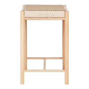 Sgabello Basso Abano, Marrone, Legno, 42x42x66,5 cm, Seven Design