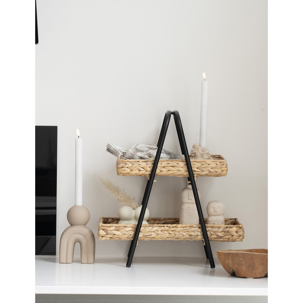 Vassoio Alfaro, Marrone, Giacinto d'Acqua, 23x42x43,5 cm, Seven Design