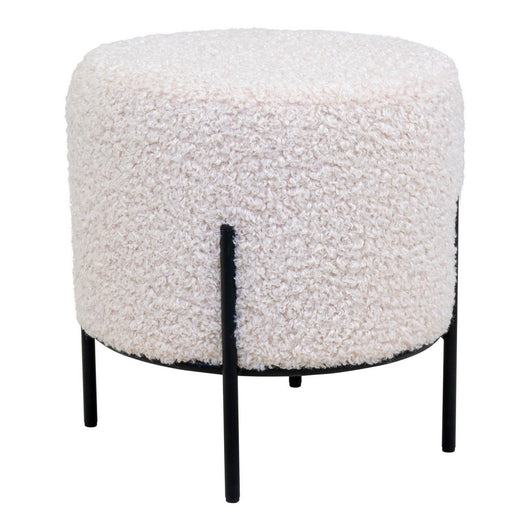 Pouf Alford, Bianco, Poliestere, 35,5x35,5x37 cm, Seven Design