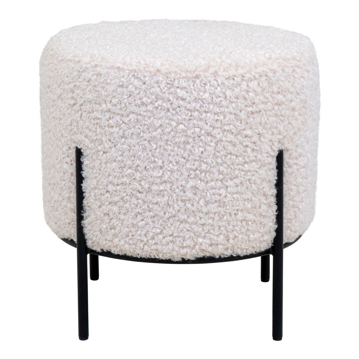 Pouf Alford, Bianco, Poliestere, 35,5x35,5x37 cm, Seven Design