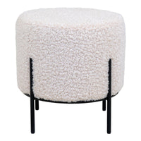 Pouf Alford, Bianco, Poliestere, 35,5x35,5x37 cm, Seven Design