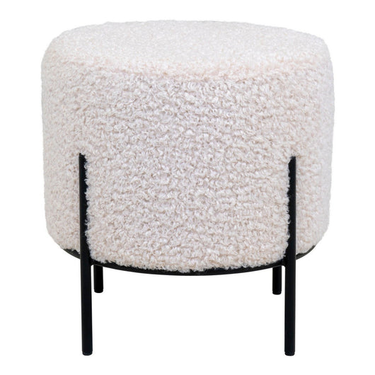 Pouf Alford, Bianco, Poliestere, 35,5x35,5x37 cm, Seven Design