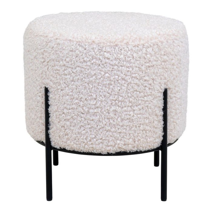 Pouf Alford, Bianco, Poliestere, 35,5x35,5x37 cm, Seven Design