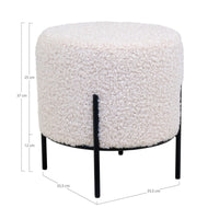 Pouf Alford, Bianco, Poliestere, 35,5x35,5x37 cm, Seven Design
