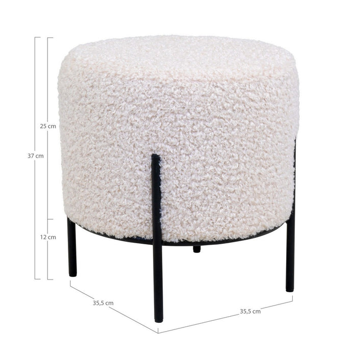 Pouf Alford, Bianco, Poliestere, 35,5x35,5x37 cm, Seven Design
