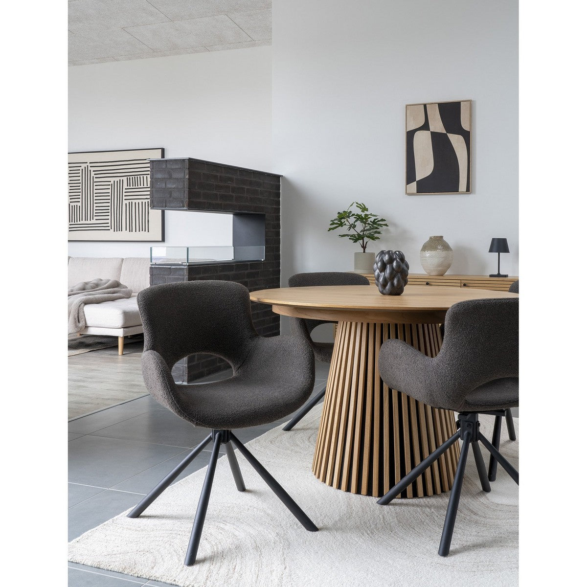 Set di 2 Sedie Amorim, Marrone, Tessuto, 58x59x82,5 cm, Seven Design