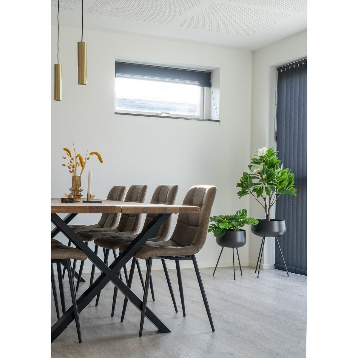 Set di 2 Vasi per Piante Ardola, Nero, Metallo, 34x34x56 cm, Seven Design