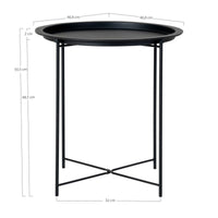 Tavolino Bastia, Nero, Metallo, 47x47x50 cm, Seven Design