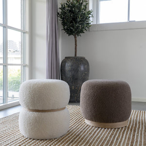 Pouf Belfort, Marrone, Poliestere, 44,5x44,5x40 cm, Seven Design