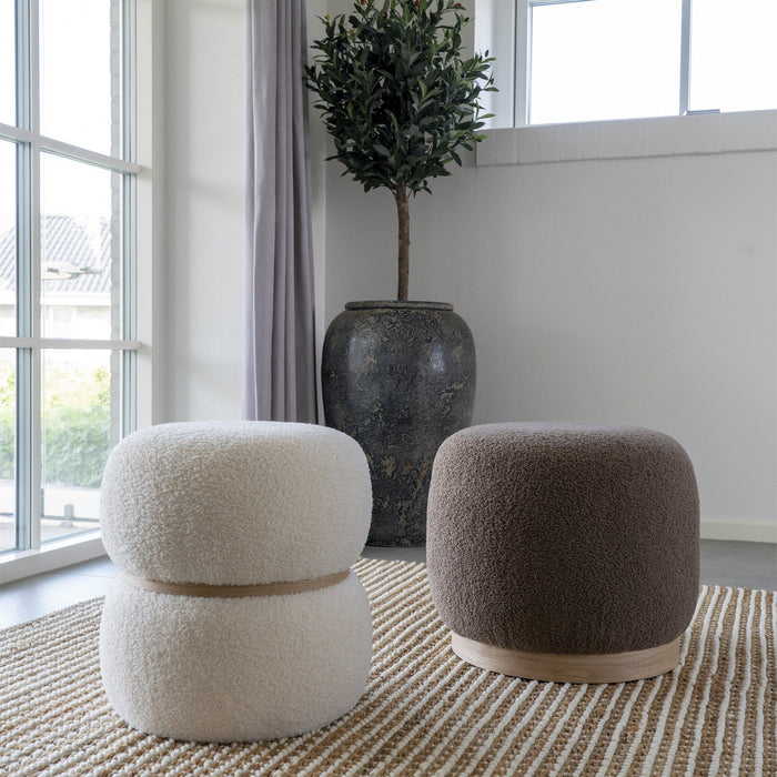 Pouf Belfort, Marrone, Poliestere, 44,5x44,5x40 cm, Seven Design