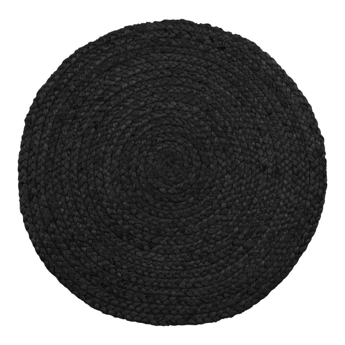 Set di 4 Sottopiatti Bombay, Nero, Juta, 38x38x0,5 cm, Seven Design