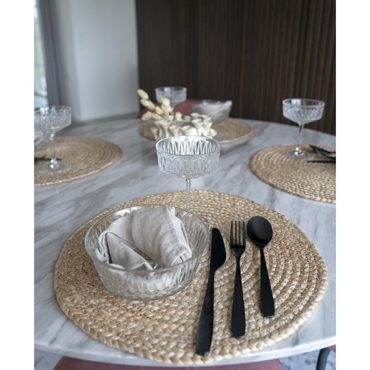 Set di 4 Sottopiatti Bombay, Marrone, Juta, 38x38x0,5 cm, Seven Design