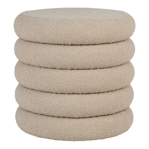 Pouf Brooklyn, Beige, Poliestere, 44x44x44 cm, Seven Design