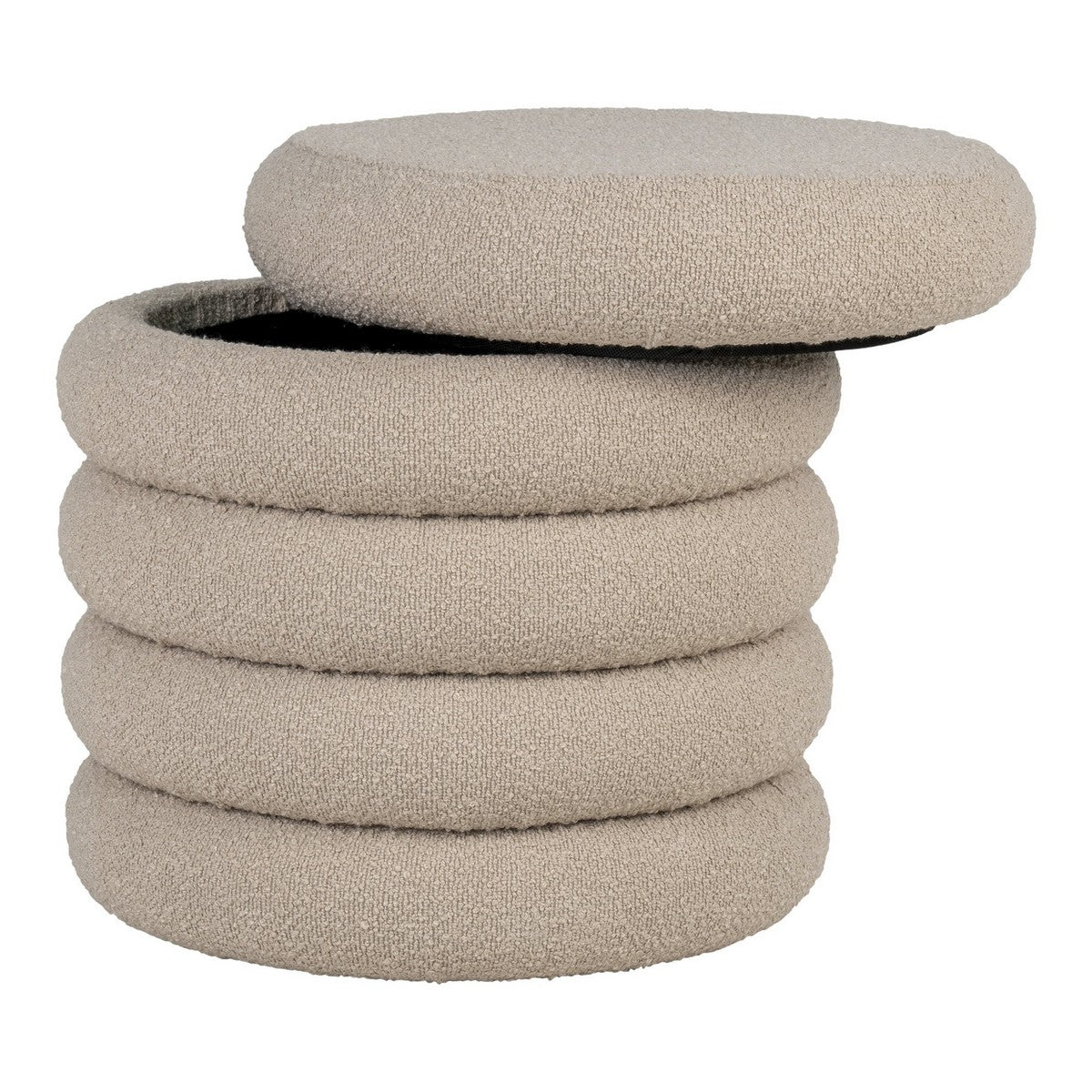 Pouf Brooklyn, Beige, Poliestere, 44x44x44 cm, Seven Design