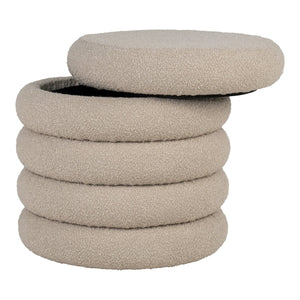 Pouf Brooklyn, Beige, Poliestere, 44x44x44 cm, Seven Design