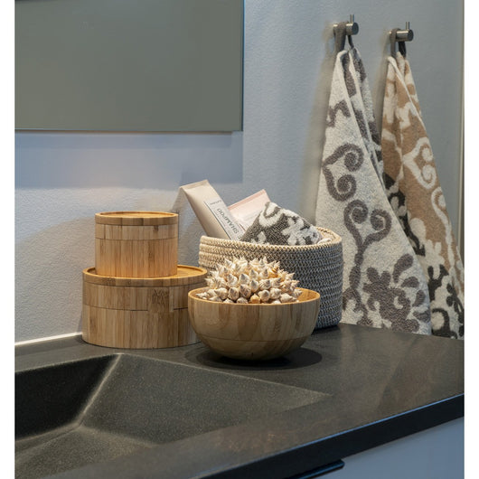 Set di 3 Cesti Portaoggetti Cadima, Beige, Cotone, 23x18x13 cm, Seven Design