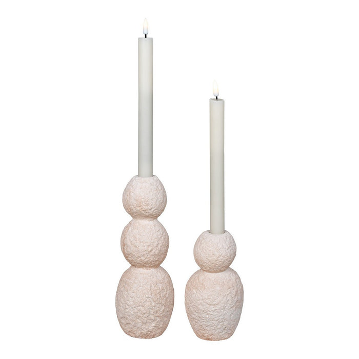 Set di 2 Vasi Decorativi Candle, Beige, Ceramica, 10,5x10,5x26 cm, Seven Design