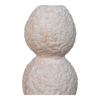 Set di 2 Vasi Decorativi Candle, Beige, Ceramica, 10,5x10,5x26 cm, Seven Design