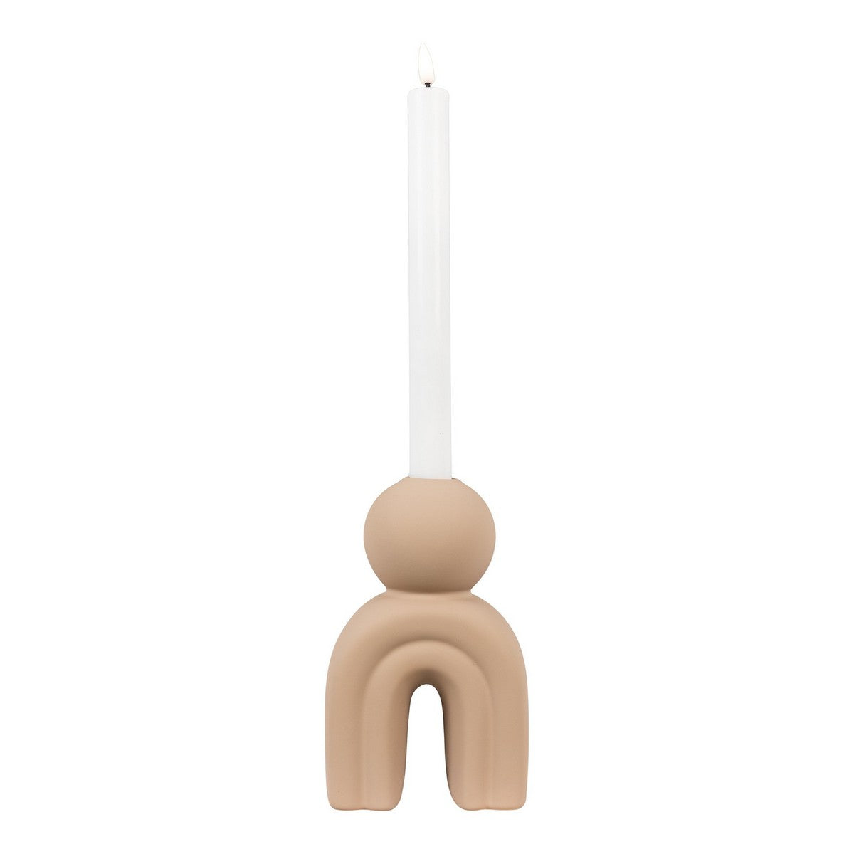 Portacandela Candle, Marrone, Gres, 6,5x10,5x17 cm, Seven Design