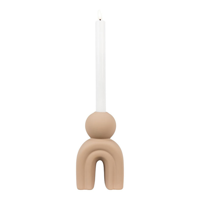 Portacandela Candle, Marrone, Gres, 6,5x10,5x17 cm, Seven Design