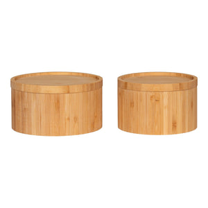 Set di 2 Cesti Portaoggetti Chefalu, Marrone, Bamboo, 15x15x8 cm, Seven Design