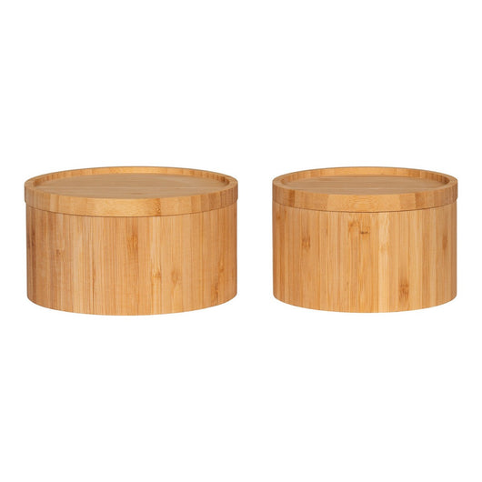 Set di 2 Cesti Portaoggetti Chefalu, Marrone, Bamboo, 15x15x8 cm, Seven Design