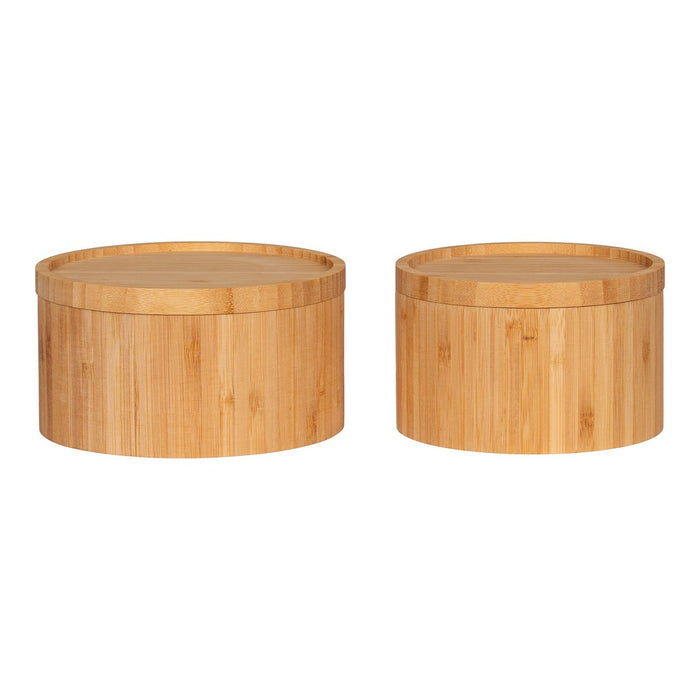 Set di 2 Cesti Portaoggetti Chefalu, Marrone, Bamboo, 15x15x8 cm, Seven Design