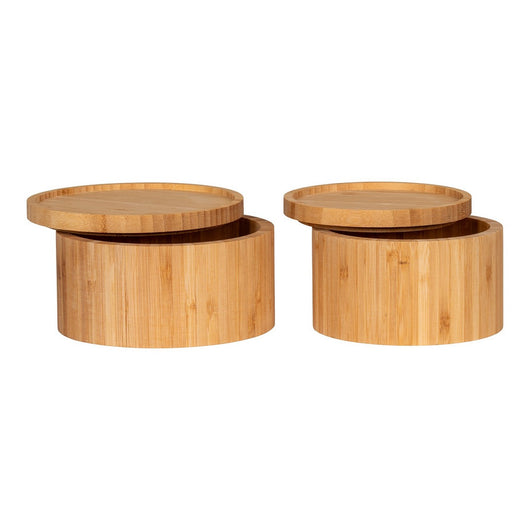 Set di 2 Cesti Portaoggetti Chefalu, Marrone, Bamboo, 15x15x8 cm, Seven Design