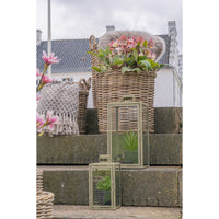 Lanterna Corfu, Argento, Vetro, 19,5x19,5x40 cm, Seven Design