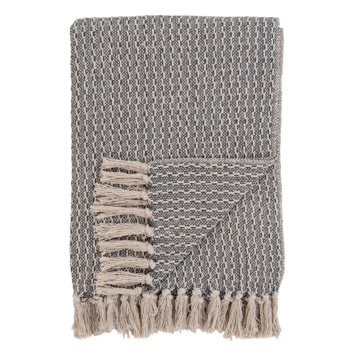 Plaid Cort, Grigio, Cotone, 160x130x1 cm, Seven Design