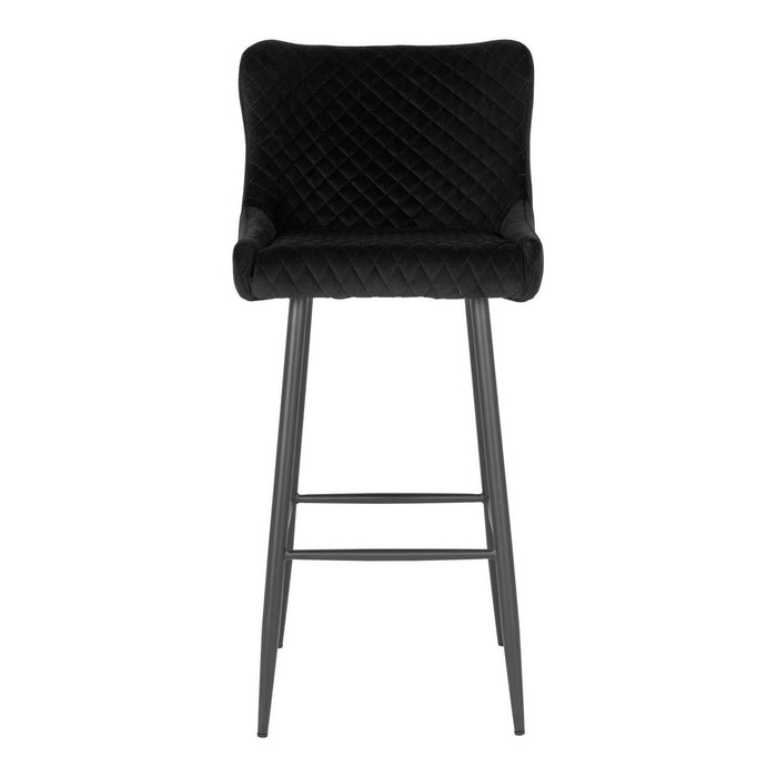 Sgabello Alto Dallas, Nero, Velluto, 56x48x105 cm, EPIKASA