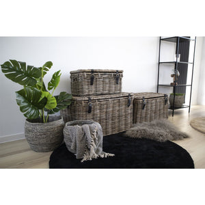 Set di 3 Cesti Portaoggetti Depok, Marrone, Rattan, 81x51x48 cm, Seven Design