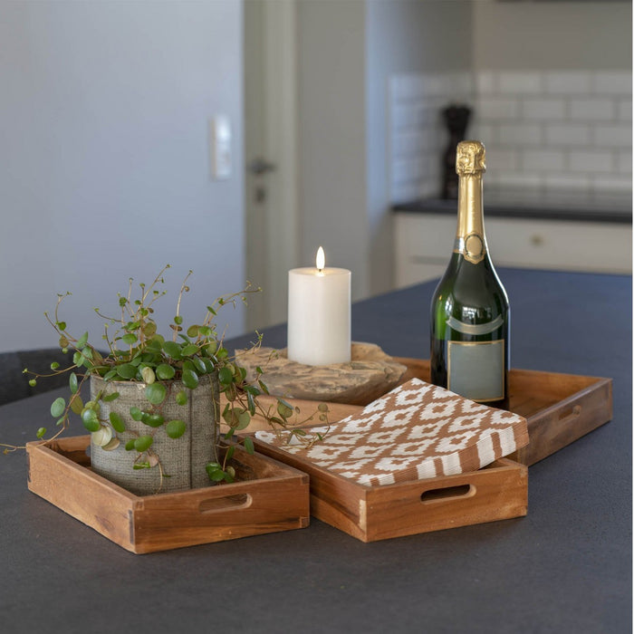 Vassoio Faro, Marrone, Legno, 39x29x5 cm, Seven Design