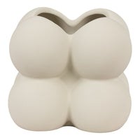 Vaso Decorativo Flowerpot, Bianco, Gres, 9x9x8 cm, Epikasa