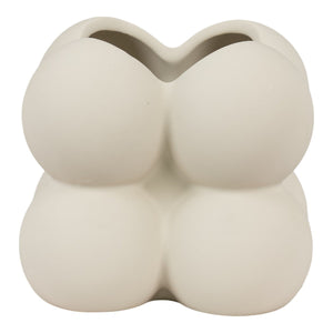 Vaso Decorativo Flowerpot, Bianco, Gres, 9x9x8 cm, Epikasa