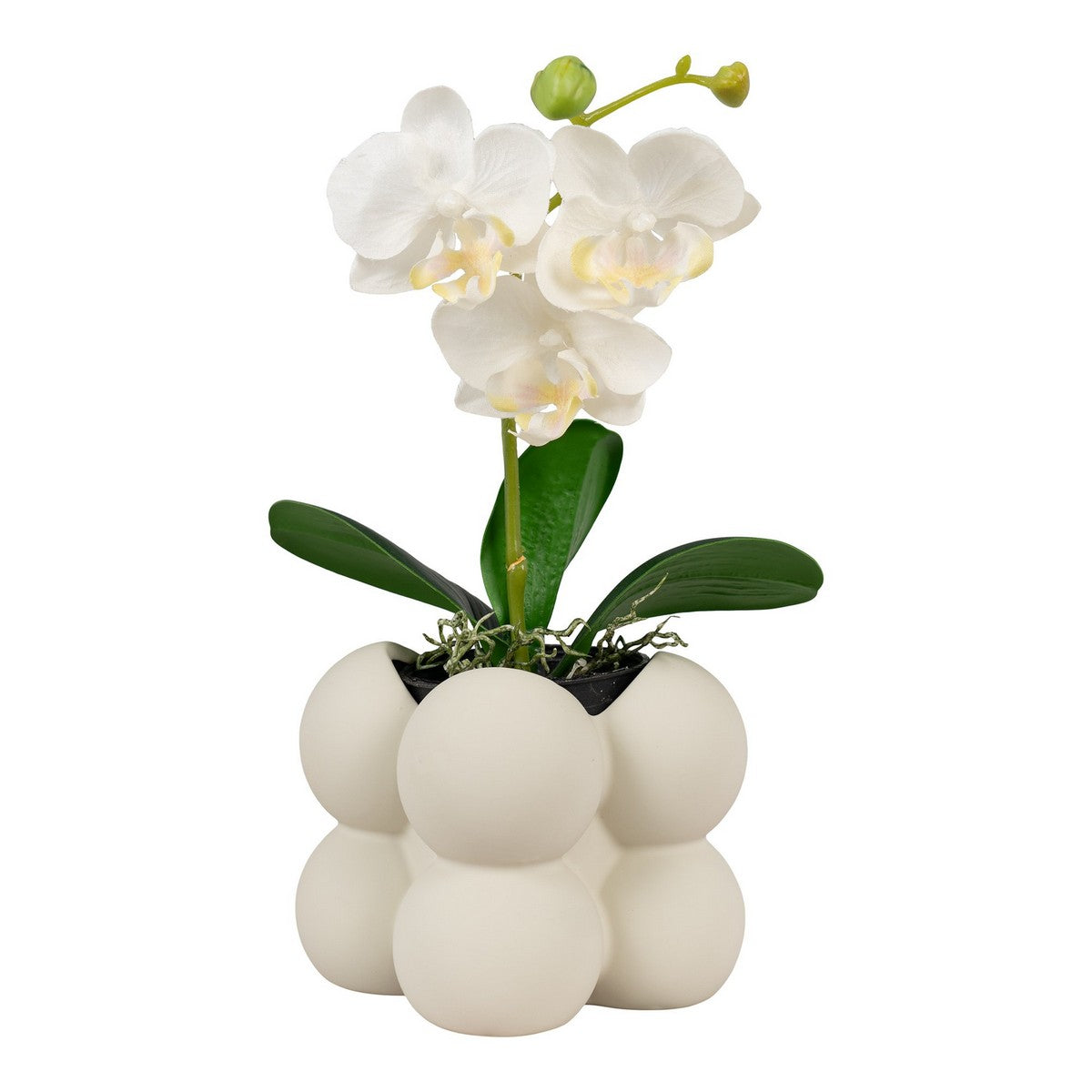 Vaso Decorativo Flowerpot, Bianco, Gres, 9x9x8 cm, Epikasa