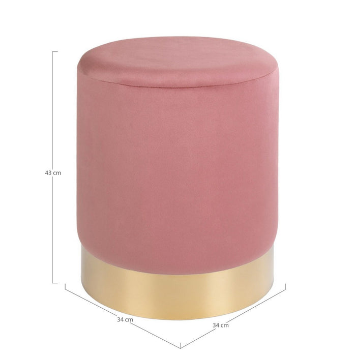 Pouf Gamby, Rosa, Velluto, 34x34x43 cm, Seven Design